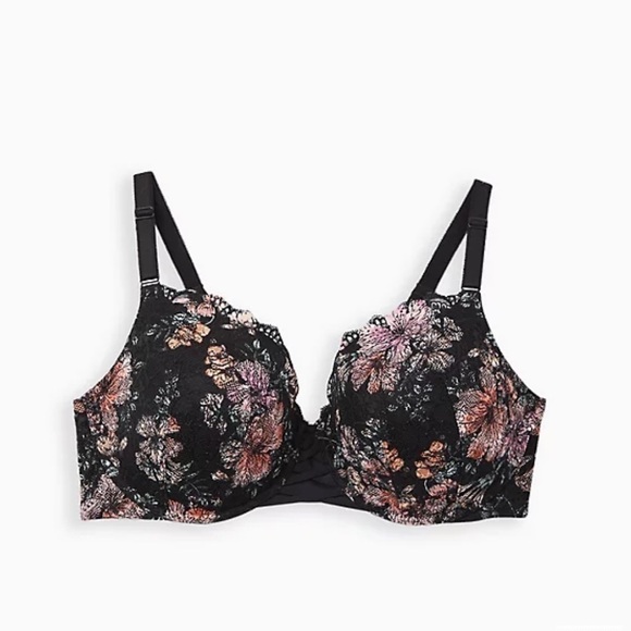 NWT Torrid Lightly Lined Wireless Bra Lace Floral 360 Smoothing 40C - Picture 5 of 6